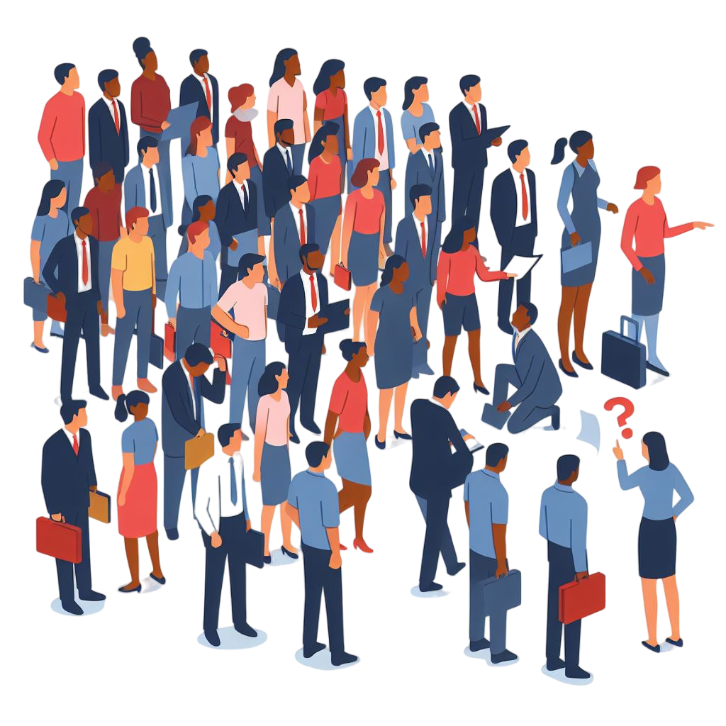 a crowd of applicants